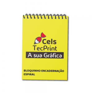 Bloquinho Sulfite 75g 10x7 (A7) Branco Capa Personalizada Espiral Plastico 