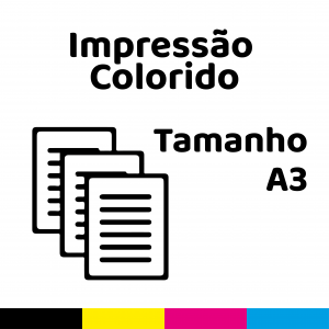 Impressão Sulfite 75gr A3 (29,7x42) 4X0 ( COLORIDO 1 lado ) LASER  