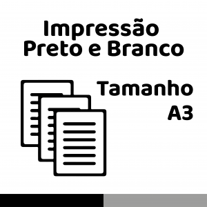 Impressão Sulfite 75gr A3 (29,7x42) 1X0 ( PRETO E BRANCO 1 lado ) LASER  