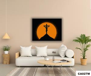 Quadro Para Sala Decorativo - 30x40cm \"Cristo Crucificado\" Canvas 30x40cm 4x0 - Colorido Madeira Borda Infinita 