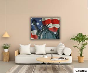 Quadro Para Sala Decorativo - 90x70cm \"Estatua Liberdade\"